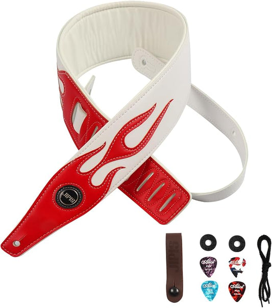 Handmade Retro Embossed Guitar Strap Super Soft Cowhide Leather Belt for Electric Acoustic Guitar Bass Guitarra Gig