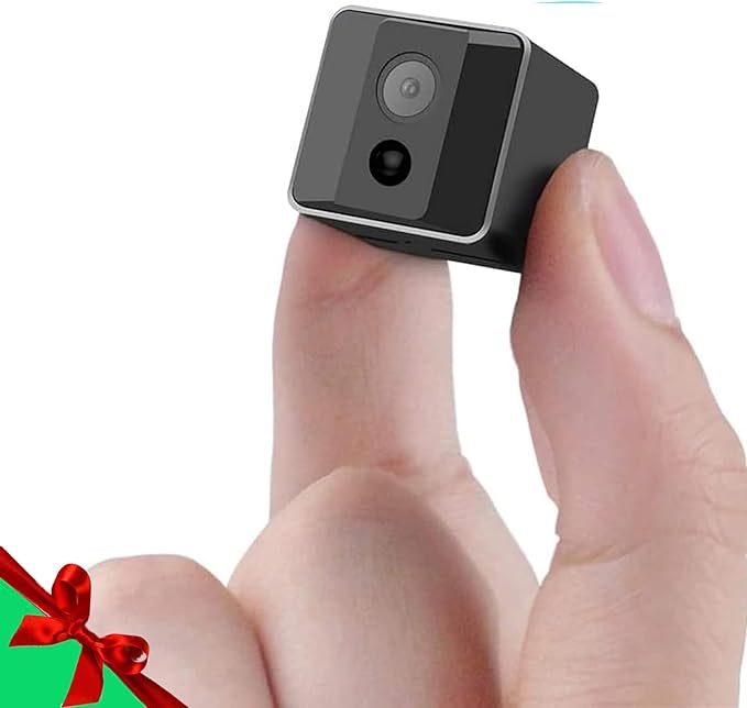 HD 1080P Portable Small Nanny Cam with Night Vision,Wireless Mini Camera Body Cam Surveillance Cameras for Home Security Indoor/Outdoor Small Security Camera No WiFi Needed