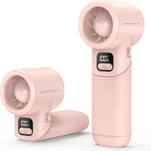 AMACOOL Portable Handheld Turbo Fan丨5 Speed Foldable Hand Fans丨Max 20 Hours Runtime丨Rechargeable Mini Pocket Cooling Fan for Travel, Outdoor Activities, Gifts for Women