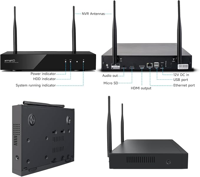XMARTO H.265 16-Channel 4K Ultra HD Long Range Wi-Fi 6 Network Video Recorder NVR/DVR with Linux OS and Easy Remote Access (WNP816-W6, Works with XMARTO WIFI6 Cameras ONLY)
