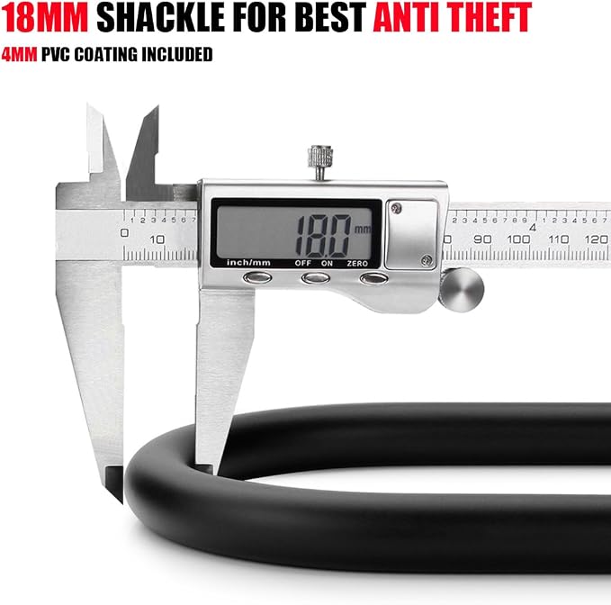 USHAKE Bicycles U Lock, Heavy Duty Bike Scooter Motorcycles Combination Lock Gate Lock for Anti Theft (Black 14mm chackle)