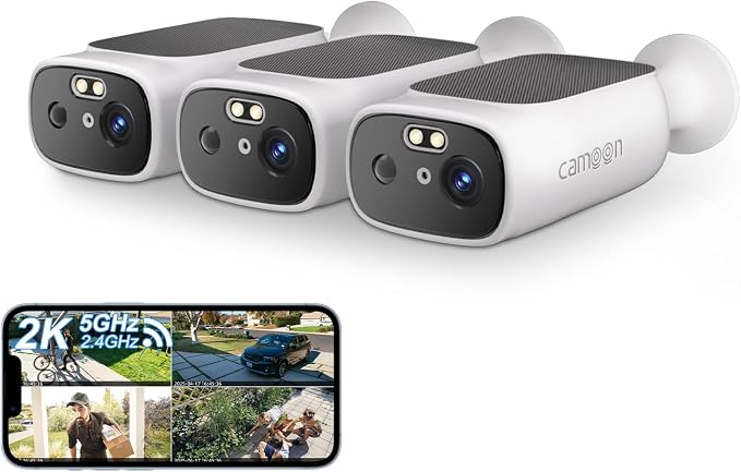 5G WiFi Security Cameras Wireless Outdoor, 5G Security Camera for Home Security, AI Motion Detection, Color Night Vision, SD Card/Cloud Storage, Waterproof, Compatible with Alexa/Google Home