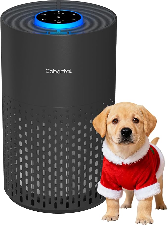 Air Purifiers for Bedroom Home, Cobectal Air Cleaner with HEPA 3-in-1 Filter for Room up to 1050 ft², Aroma Function, Sleep Mode, Portable Air Purifiers for Office, Dorm, RVs, Black