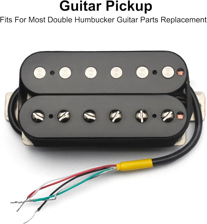 SAPHUE Alnico 2 Electric Guitar Pickup N-50 7-8K/B-52 8-9K Humbucker Alnico II Pickup Double Coil Pickup Guitar parts (Black)