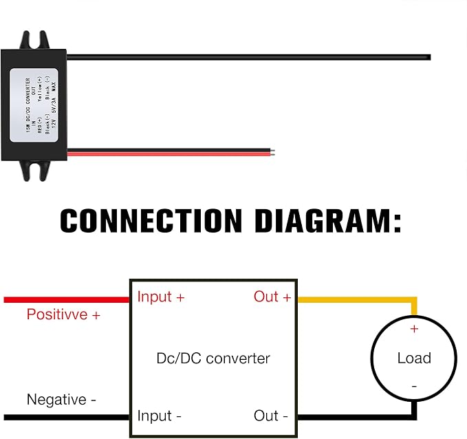 Weewooday 30 Pieces 12v to 5v Dc Converter Buck Module USB Output Power Adapter Dc Car Power Converter Regulator