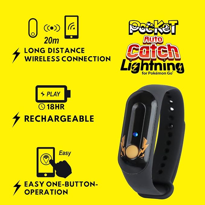 Brook Pocket Auto Catch Lightning - Simple and Easy to Use by Lightning LED Lights, Auto Spin and Catching Pocket Monsters, Collecting Items, Wristband Bracelet Accessory
