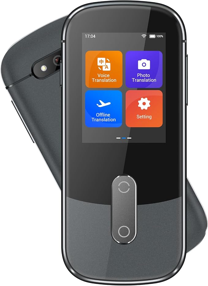 Anfier Offline Language Voice Translator Device W09 PRO for 144 Languages and Accents Photo Translation No WiFi Internet Needed for Travel Business W09 Grey
