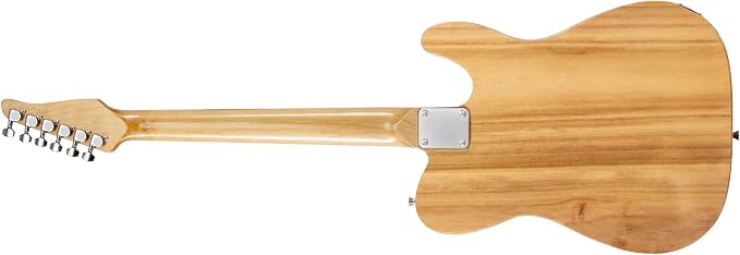LyxPro 39” Electric Guitar Left Hand TL Series, Full-Size Paulownia Wood Body, 3-Ply Pickguard, C-Shape Neck, Ashtray Bridge, Quality Gear Tuners, 3-Way Switch & Volume/Tone Controls, 2 Picks, Natural