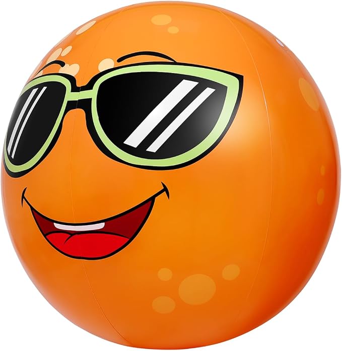 Toyvian Inflatable Water Sprinkler Ball, 31.5” Orange Water Spray Toy for Toddlers Outdoor Backyard Garden Yard Summer Fun Lawn Toys for Boys Girls