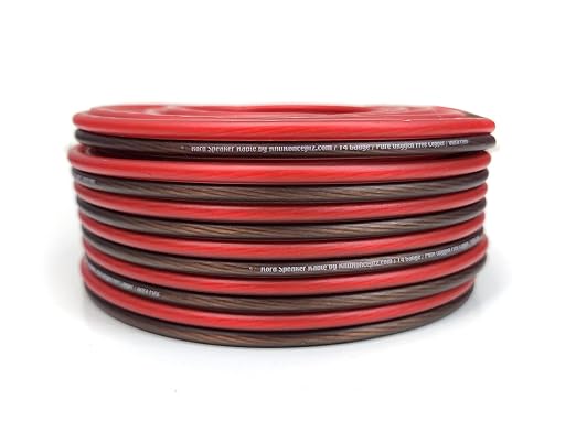 KnuKonceptz Kord Speaker Cable 14 Gauge Oxygen Free Copper Speaker Wire 100' Red/Black
