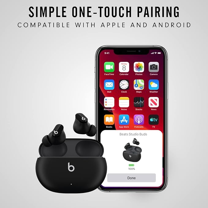 Single Left Ear Bud Replacement for Beats Studio Bud (NOT for Bud+) (Black)