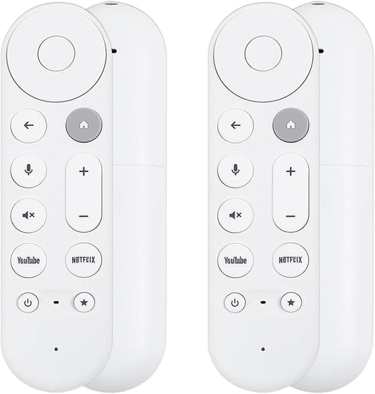 2 Pack GY3LE Voice Search Remote Control Compatible with Google TV Streamer 4K, New Controller Replacement Control Upgrade Voice Remote (4K), NOT Compatible with Google Chromecast Snow