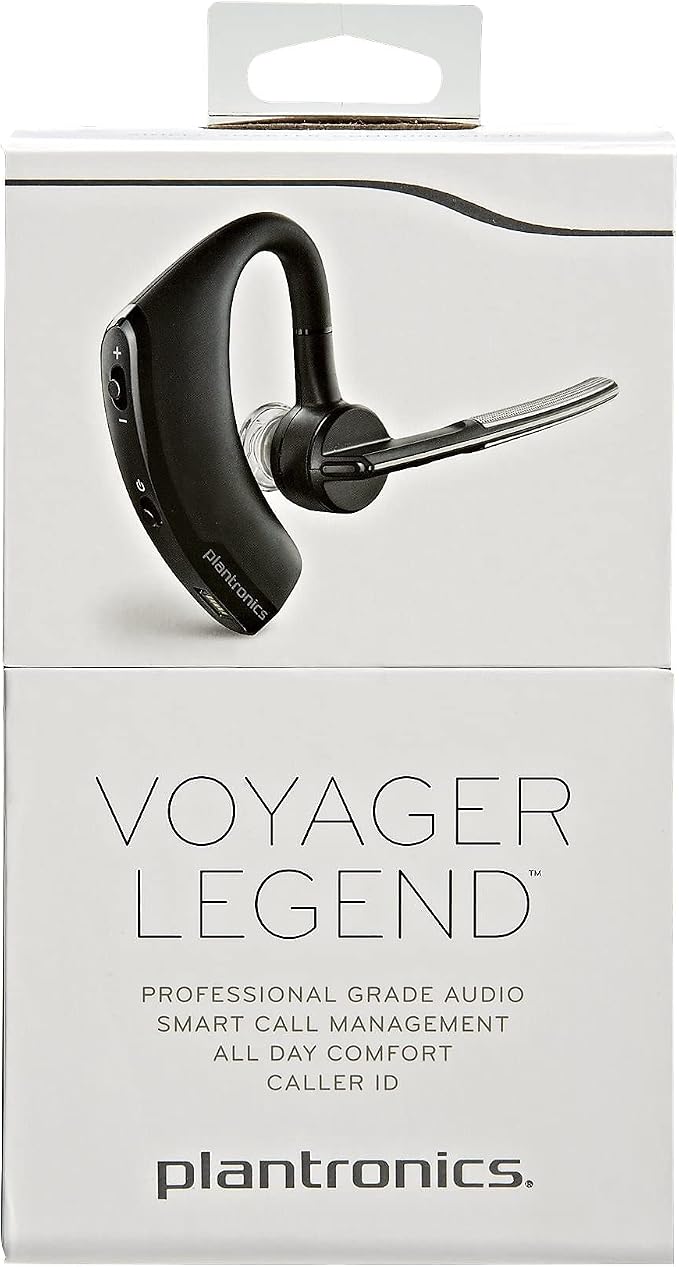 Plantronics - Voyager Legend (Poly) - Bluetooth Single-Ear (Monaural) Headset - Connect to your PC, Mac, Tablet and/or Cell Phone - Noise Canceling,Black