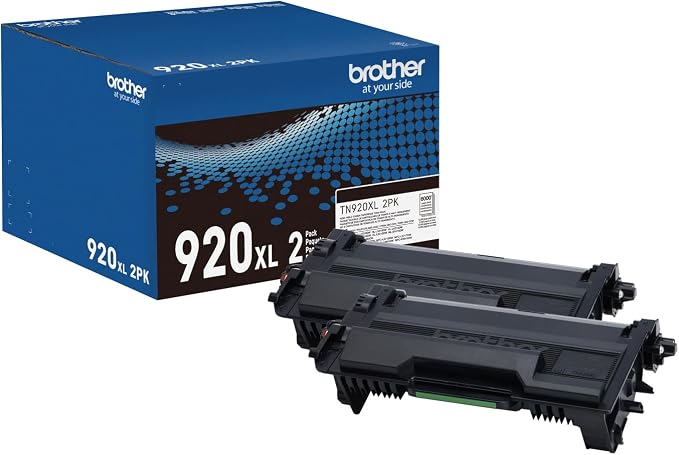 Brother Genuine TN920XL High-Yield Black Toner Cartridge 2-Pack for Professional Business Laser Printers, 12,000 Pages per Cartridge, Compatible with HL-L5210DW, HL-L6210DW Series