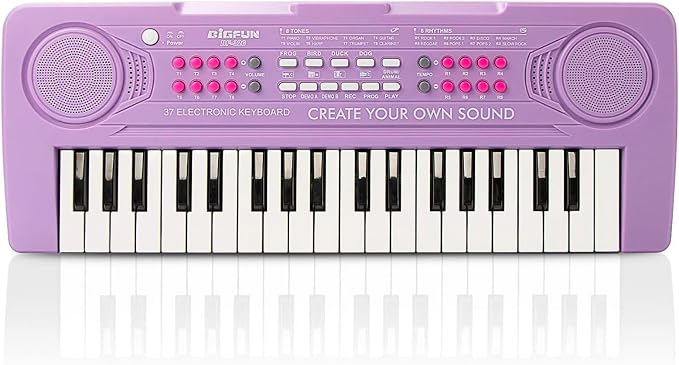 Keyboard Piano for Kids, BIGFUN 37 Keys Toddler Piano Multifunction Music Educational Instrument Toy, Electronic Kids Keyboard for 3-7 Year Old Girls and Boys (Purple)