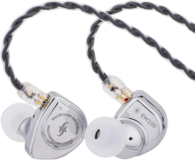Linsoul SIMGOT EW200 10mm SCP Diaphragm Dynamic Driver in-Ear Earphones with All Metal Body, Detachable 0.78mm 2pin Silver-Plated OFC Cable for Audiophiles Musicians (EW200 DSP)