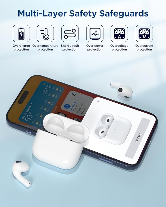 Wireless Charging Case Compatible with AirPods 3rd Generation, AirPod 3rd Gen Charger Cases Replacement with Bluetooth Pairing Sync Button (Not Pro 3)