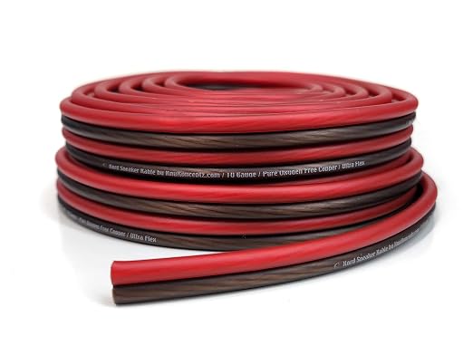 KnuKonceptz Kord Speaker Kable 10 Gauge Oxygen Free Copper Speaker Wire 100' Red/Black