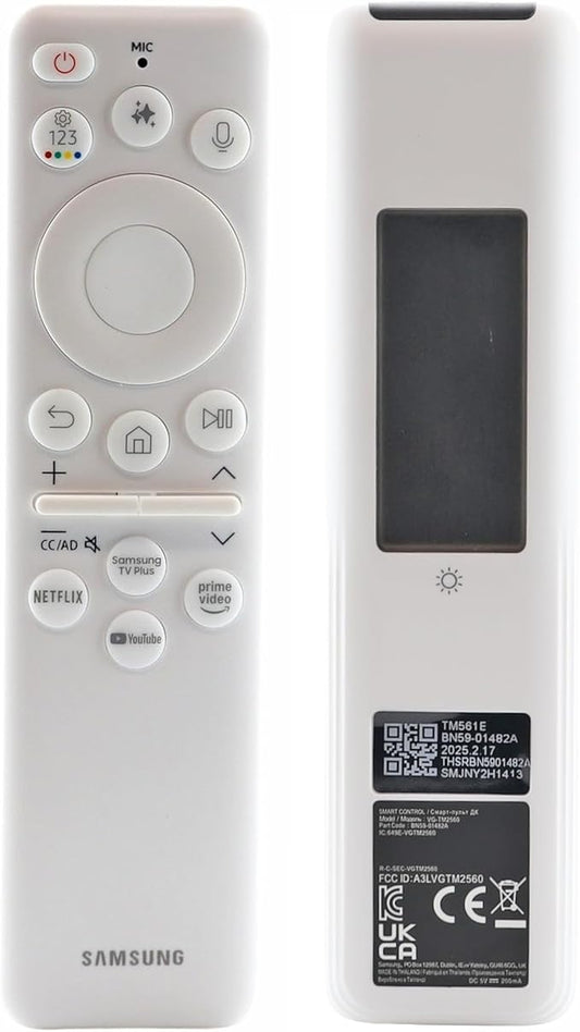 Dan's Originals OEM - BN59-01482A Replacement SolarCell AI Voice Remote Control for Samsung Smart TVs, The Frame, Smart Monitor, QLED and Neo QLED and Others. | Voice | AI | TM2561E