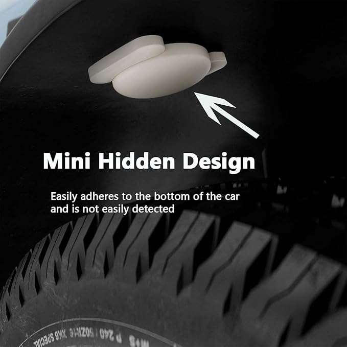 GPS Tracker for Car, 1PCS Real Time Mini Hidden Tracker Device for Car with Magnetic Case, Vehicles Tracker Works with Find My (iOS Only) APP, No Monthly Fee (White)