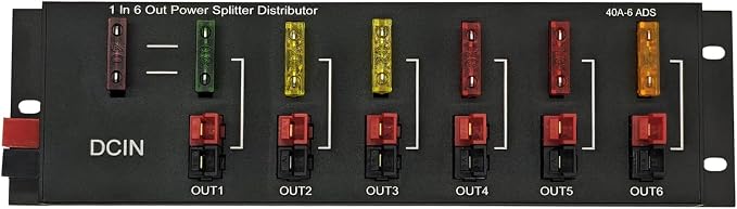 1 in 6 Connector Power Divider Power Board 40Amp Power Pole Distribution Block Module Powerpole Distribution Block Connector Power Splitter Distributor Source Strip