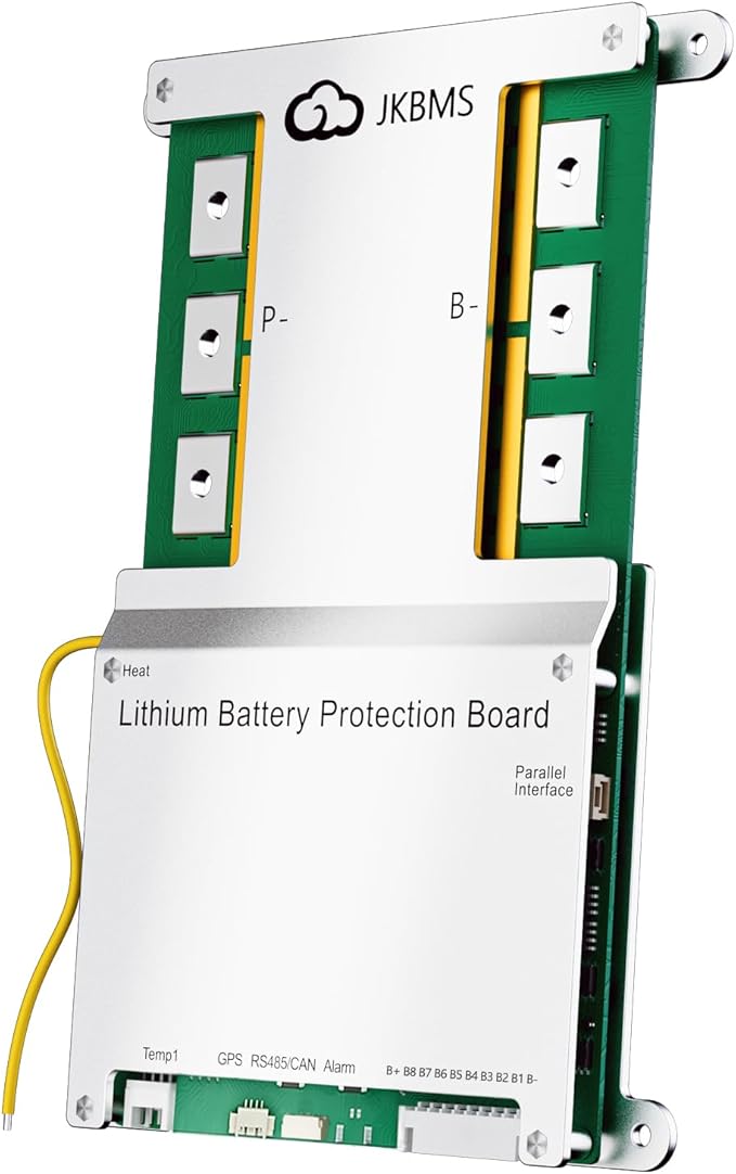 JKBMS Smart BMS 4S-8S 12V-24V 300A 2A Active Balance Build-in Bluetooth with Heat CAN RS485 PCB Battery Protection Board for LiFePO4 Li-ion LTO Battery Pack (JK-B2A8S30P-HC)