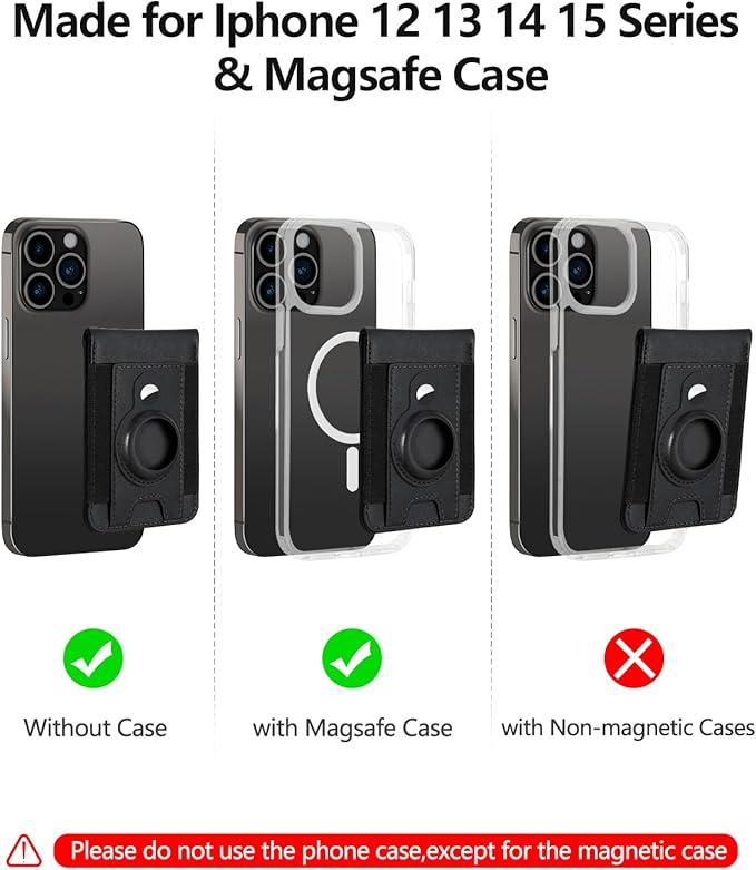 ExtreLife for Magsafe Wallet with Airtag Holder, Magnetic Wallet for iPhone 17/16/15/14/13/12 Series, 9-Card Holder, Open ID Window, Adjustable Stand, RFID Blocking, Black-B