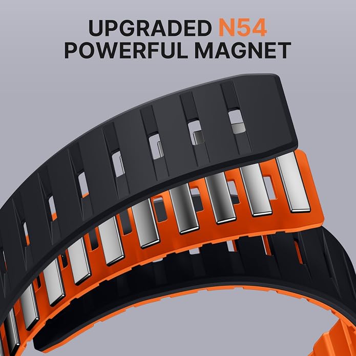 Bandletic Magnetic Watch band Compatible with Apple Watch Bands - Magnet Bands 49mm 46mm 45mm 44mm 42mm Men Women, Rugged Silicone Strap for iWatch Series 11/10/9/8/7/SE3/SE2/SE/6/5/4/3/2/1