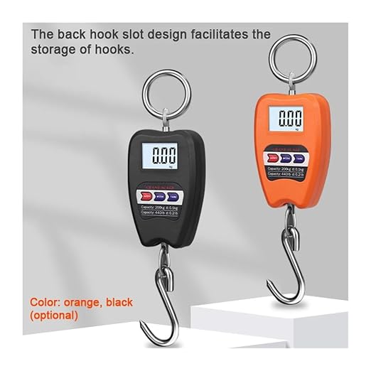 Hanging Scale, Portable Electronic Luggage Scale Multifunctional Digital Scales LCD Travel High Accurate Handheld Weighing Tool for Gym,Hunting,Travelling(Orange)