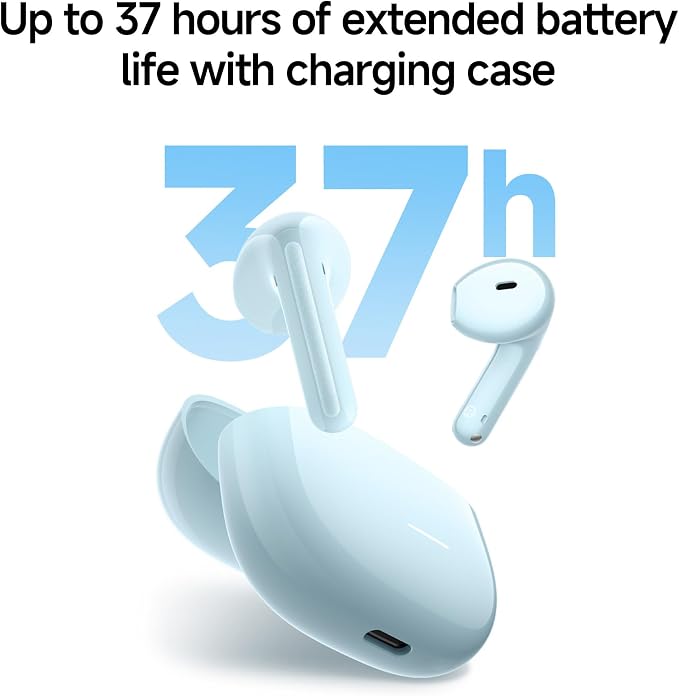 Redmi Buds 8 Active, Wireless Earphones with Semi-in-Ear Design, 14.2mm Titanium Diaphragm Drivers, Bluetooth 5.4, 37H Long Battery Life, Dual Mic AI Noise Cancellation, Google Fast Pair, Black