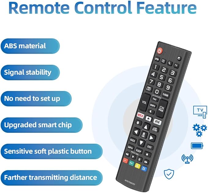 Universal for LG-TV-Remote-Control-Replacement, Compatible with All LG Smart TVs (AKB75095307)