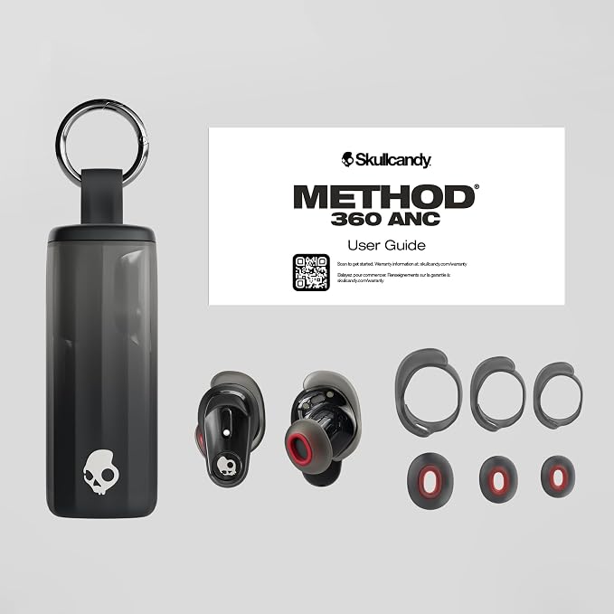 Skullcandy Method 360 ANC Wireless Earbuds, Sound by Bose, Bluetooth Headphones, Premium Noise Cancelling, Up to 40 Hrs Battery, Sweat and Water Resistant, Microphone for iPhone Android - Leopard