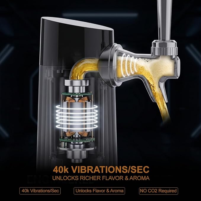 Draft Beer Dispenser System,Hombrew Beer Kegerator,Draft Pour and Ultra Fine Foam Covering Top, Portable Home Dispenser System,Mini Kegerator Suitable for Can and Bottles,Birthday Gift for Men,Husband