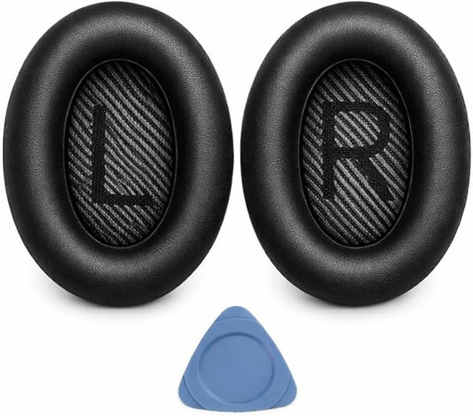Replacement Ear Pads for Bose QuietComfort 35 (QC35) & Quiet Comfort 35 II (QC 35 ii) Headphones, EarPads Cushions with Noise Isolation Memory Foam, Softer Protein Leather, Added Thickness