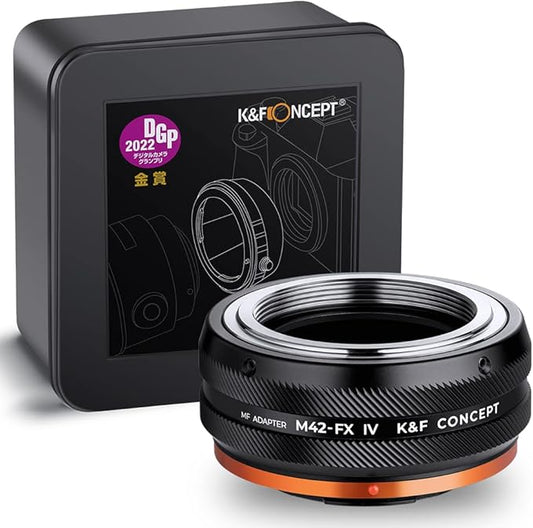 K&F Concept Lens Mount Adapter M42-FX IV Manual Focus Compatible with M42 Lens and Fujifilm X Mount Camera Body