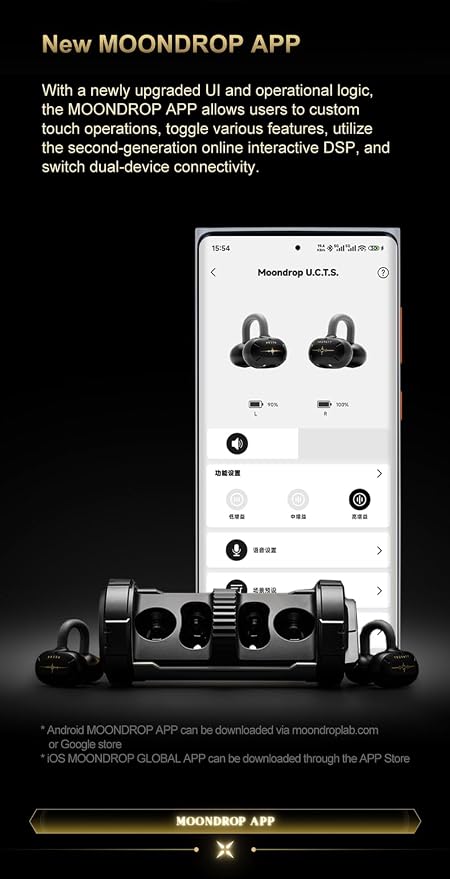 Moondrop x Wuthering Waves U.C.T.S. Hybrid Dual Drivers OWS Al Noise Cancelling LHDC-V Gaming Headset Online Interactive DSP LE Audio Wireless Headphone (English Version)