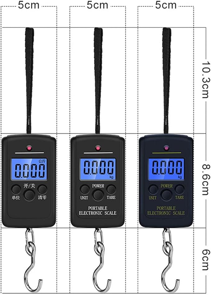 Utility Bathroom Scale Portable Hanging Scale Digital Scale Blue Backlight Electronic Fishing Weights Pocket Scale Luggage Scales Hook Scale Weighing