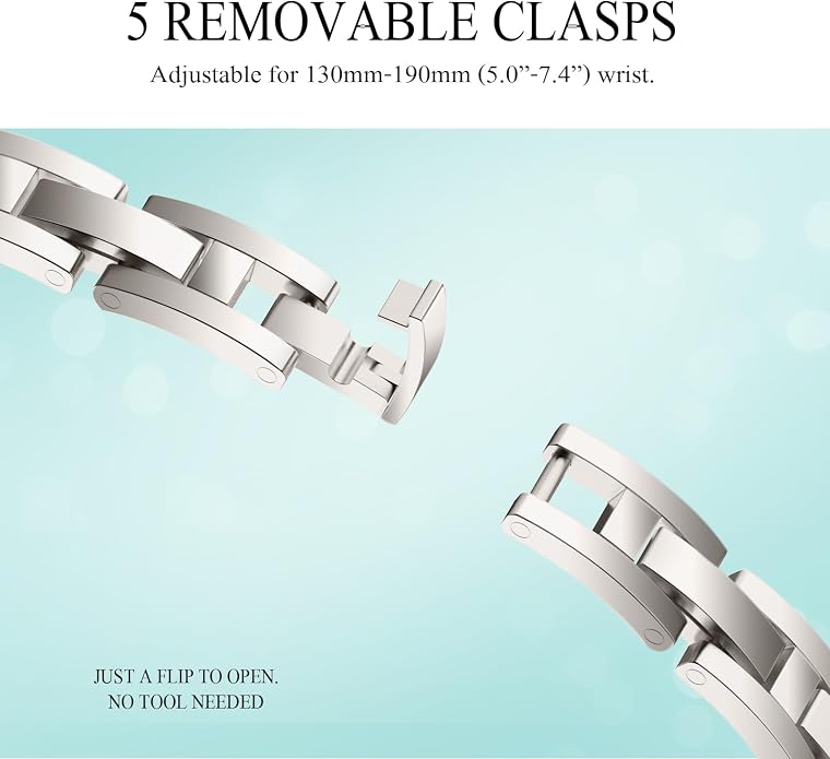 Missair Thin Band Compatible with Apple Watch 38mm 40mm 41mm 42mm 44mm 45mm 46mm 49mm for Women, Slim Bracelet Designer Dressy Stainless Steel Metal Strap for iWatch Series 11 10 9 8 7 6 5 4 SE Ultra