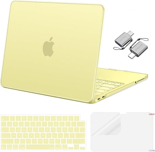 MOSISO Crack-Resistant Cover Compatible with MacBook Neo Case 13 inch 2026 Release Model A3404 with A18 Pro Chip, Protective Hard Shell&Keyboard Cover&Screen Film&Type C, Citrus