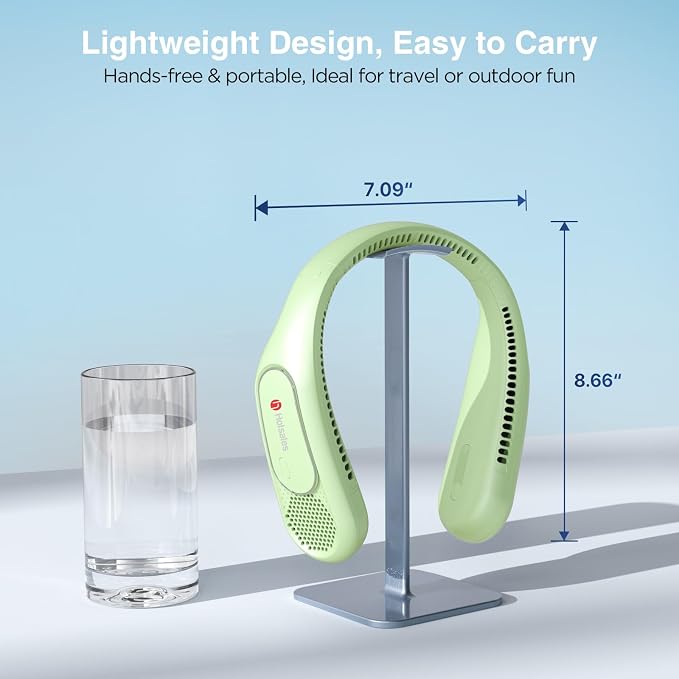 Hotsales Neck Fan, Hands Free Bladeless Neck Fans Portable Rechargeable, 6000 mAh Battery Operated Wearable Personal Fan, Cooling Neck Fan, 3 Speeds, USB Fan Gifts for Men, Women, Travel, Outdoor