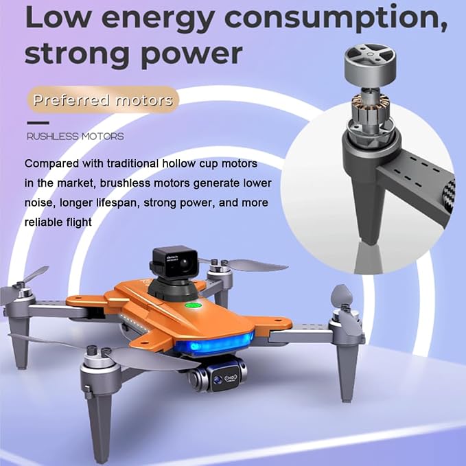 Lozenge 360° Obstacle Avoidance Brushless GPS Drone with Camera for Adults 4K Smart Follow Auto Return Long Battery Life Quadcopter 3 Battery HJ90 Big Size
