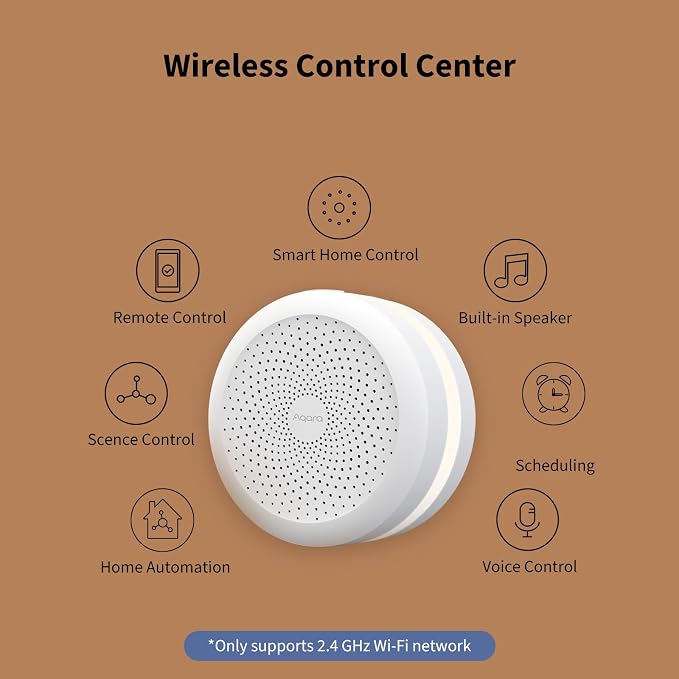 Aqara Hub M1S Gen 2, Zigbee 3.0 Gateway, Smart Home Bridge for Alarm System | 2.4 GHz Wi-Fi Required, Not Support Wi-Fi 6, Remote Monitor & Control, Home Automation, Supports Apple HomeKit, Alexa, Google