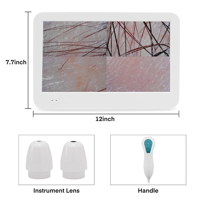 Beauty Star Scalp Analysis Machine, 12 inches Skin Tester Diagnosis Digital Analyzer Tool, Profesional Hair Detector Microscope, HairFollicle Health Detection Camera for Head Spa, Salon and Home Use