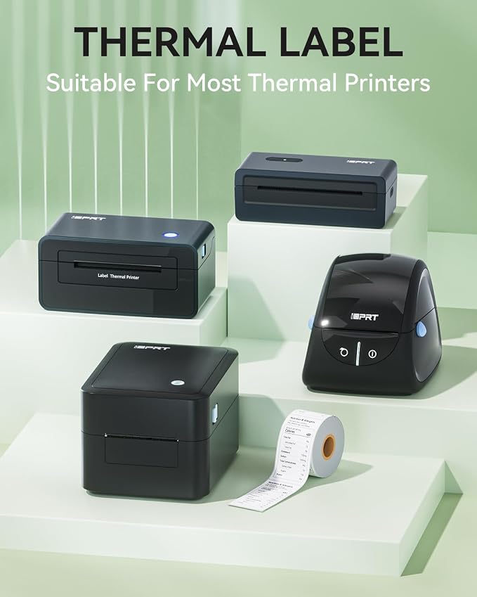 iDPRT SP320 Desktop Label Maker with 1 Roll of 800 pcs Thermal Label (1.97”×0.98”), Bluetooth Thermal Shipping Label Printer for Parcel Shipping, Small Businesses, Offices, and Home, Sticker Printer