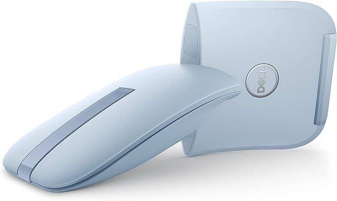 Dell MS700 Bluetooth Travel Mouse - Bluetooth 5.0/Dell Pair/Microsoft Swift Pair Connectivity, Adjust DPI up to 4000, Optical LED Sensor, Touch Scroll with latest Touch Controller - Misty Blue
