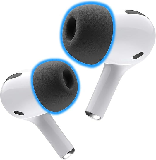 Foam Masters Memory Foam Ear Tips for AirPods Pro 3rd Gen (2025) Only | Comfortable | Secure | Better Noise Cancellation | Version 3.0 Replacement Buds, (Large - 3 Pairs, Black)