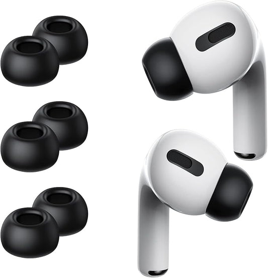 Premium Memory Foam Tips for AirPods Pro 1st&2nd Gen. No Silicone Eartips Pain. Anti-Slip Eartips. Fit in The Charging Case, 3 Pairs (Large)