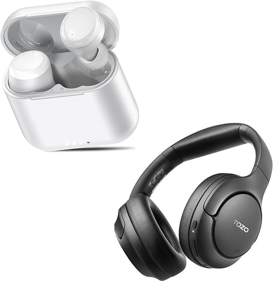 TOZO T6 Wireless Earbuds, IPX8 Waterproof Ear Buds HT2 Hybrid Active Noise Cancelling Headphones