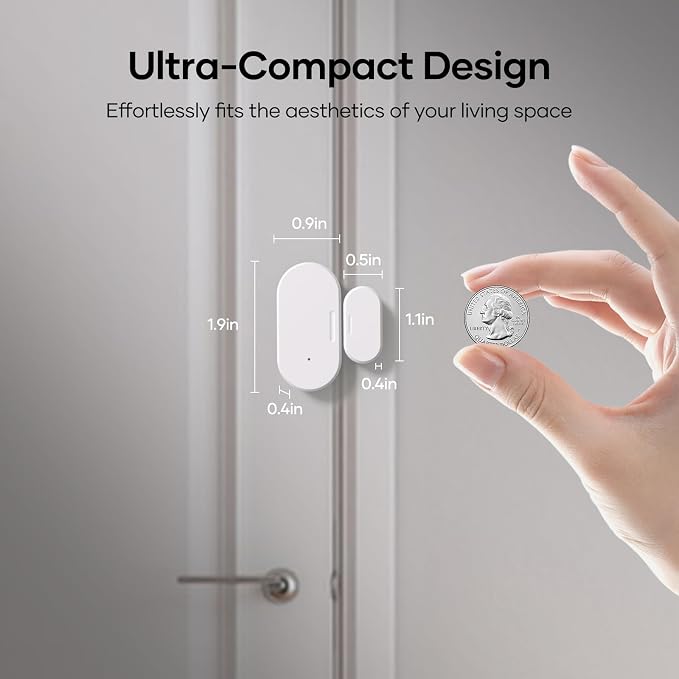 2 Pack Zigbee Door Sensor, Mini Smart Contact Sensor for Home Automation, Kid Safety, Compatible with SmartThings, Alexa, Home Assistant, Aeotec, Hubitat, Homey, Zigbee Hub Required