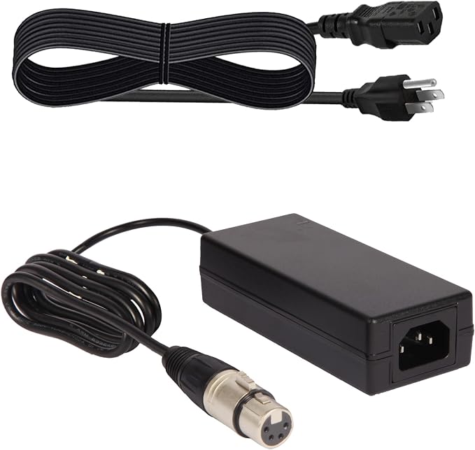 XLR 4Pin Female Plug 12V 4A Adapter Compatible with Marshall V-R841P-AFHD 8.4" Portable LCD Monitor V-PS12-5V-XLR 4-Pin, Compatible with Datavideo Data Video SE2200 HD-SDI Digital Video Switcher
